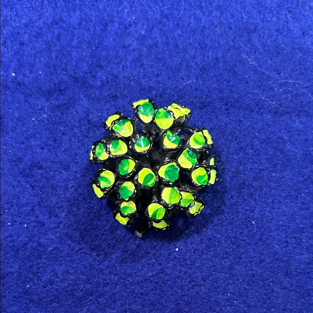 Vintage Green and Yellow Brooch